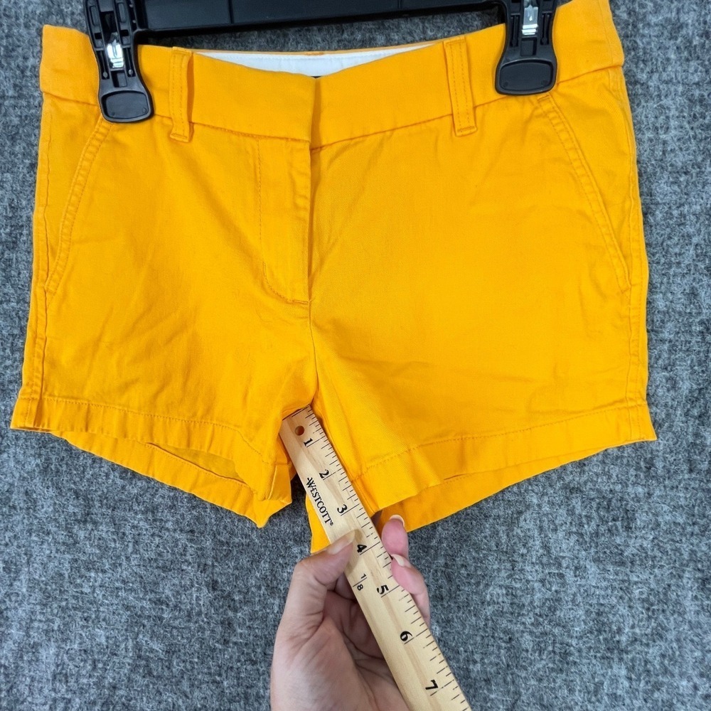 J.Crew City Fit Shorts Size 2 Yellow Cotton Blend Preppy Travel Minimalist Plain - Picture 9 of 11